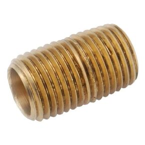 Anderson Metals 38300 Red Brass Pipe Fitting, Nipple, 1/2" x 1/2" NPT Male, 3-1/2" Length