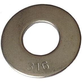 316 Marine Grade Stainless Steel Common Flat Washer, 50 Pieces 3/4" x 5/16" x .050