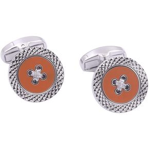 AUSCUFFLINKS Orange Button Cufflinks | Husband Gift for Him Cuff Links for Men | Anniversary Present for Dad