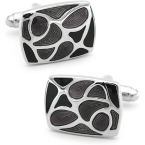 Stainless Steel Oval Enamel Cufflinks for Men Women French Shirt Cuff Links Business Wedding Party in a Gift Box