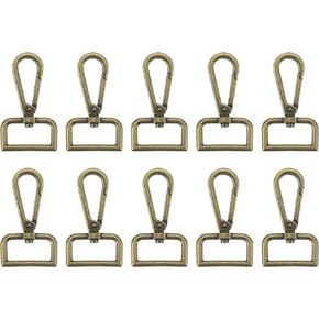 uxcell 10Pcs Swivel Clasps, 1 Inch D Ring Lobster Clasp Claw Metal Push Gate Snap Hook for Purse Making Keychain Belt Strap, Black