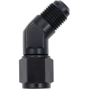 2 Pcs MONOKING 6AN Female to 6AN Male Flare 45 Degree Swivel Fitting Adapter Union Coupler Aluminium Black