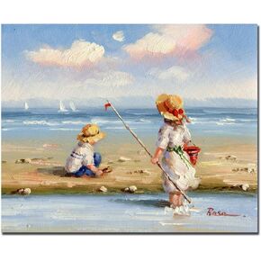 At the Beach III by Master's Art, 26x32-Inch Canvas Wall Art