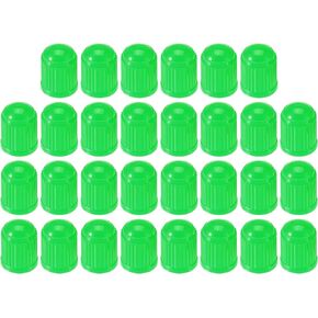 Motoforti Universal Tire Valve Stem Caps Valve Stem Covers for Car SUV Bike Trucks Motorcycles, 12mm, Plastic, Green, 30pcs
