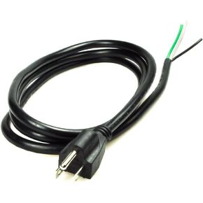 6ft 16 Gauge 3 Prong Heavy Duty Replacement Power Supply Cord Cable 110V 115V 120V Pigtail for Universal AC Appliance, NEMA 5-15 Plug US SJT 16AWG (12A)