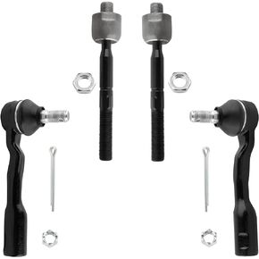 BOXI 4pcs Front Inner and Outer Tie Rods Fit for Toyota Sequoia 2001 2002 / Tundra 2000 2001 2002 (All Models Fits 2WD & 4x4) | EV800444 ES3564 ES3565