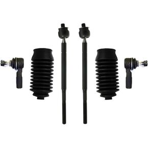 PartsW - 6 Pc Steering Kit Outer & Inner Tie Rod Ends, Rack and Pinion Bellow Boots Fits Passenger Driver Side