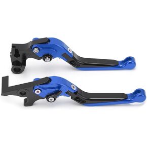 Qiilu Brake Clutch Levers, Universal Motorcycle Handlebar Brake Master Cylinder Clutch Lever, Brake Clutch Levers Replacement for Yamaha MT25 MT‑03 R25 R3(Blue)