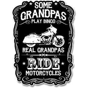 Real Grandpas Ride Motorcycles 7 inch Decal for Cars, Trucks, Motorcycles, Boats & Laptops - Sticks to All Flat Surfaces Including Car Windows