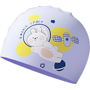 Swim Cap for Kids, YondestStars Swimming Cap for Girls Boys Children Age 3-10, Silicone Bathing Caps for Long and Short Hair