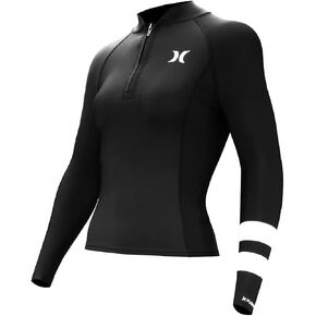 Hurley Womens Wetsuit Jacket - Fusion 101 1MM Long Sleeve Wetsuit Top with Quarter Zip - UPF 50+ Stretch Neoprene Wet Suit