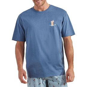 CARIBBEAN JOE Men's Shirt, Pajamas Sleep Top with Tiki Faced Design, Lightweight and Breathable Pjs
