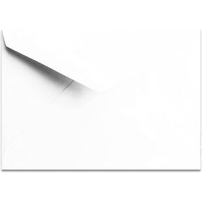 Baronial 50 Boxed A7 (5-1/4 x 7-1/4) Lee size 70lb Bright White Envelopes Pointed Flap for 5 x 7 Greeting Cards, Invitations, Weddings Birth Showers from The Envelope Gallery