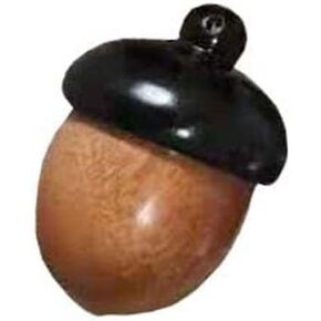 1Pc Black Acorn Shape Pill Box,Wooden Pill Case, Mini Acorns Solid Wood Medicine Box Portable Sandalwood Acorn Bottles Prescription Container,Portable Design,Personal Pill Organizers,Medication Aids