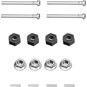 HYPER GO KS002 Accessories Wheel Hex, Pins, M4 Lock Nut, Round Head Half Thread Screws, Spare Parts RC Vehicle Accessories for All 1/14 1/16 Scale