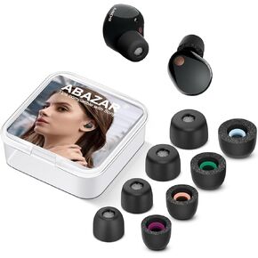 Memory Foam Tips for Sony WF-1000XM5 with Dust Mesh, Anti-Slip Replacement Ear Tips for Sony True Wireless Earphones，Fit in The Charging Case, Perfect Noise Cancellation, 4 Pairs (Mixed Sizes, Black) in Kuwait