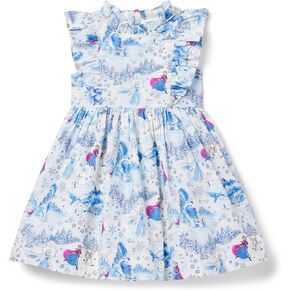 Janie and Jack Girls' Frozen Toile Dress (Toddler/Little Big Kid)