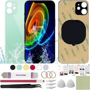 Back Replacement Cover Compatible with iPhone 11 6.1" + Professional Tools (Black)