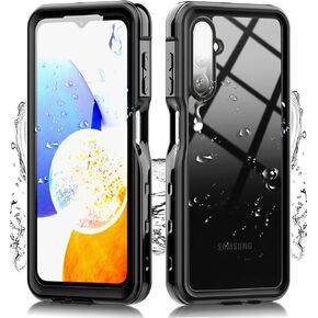 حافظة Hllhunkhe لهاتف Samsung Galaxy A15 5G مقاومة للماء مع واقي شاشة مدمج - غطاء حماية متين لكامل الجسم تحت الماء والغبار والصدمات ومقاوم للسقوط لهاتف Samsung Galaxy A15 5G، أسود