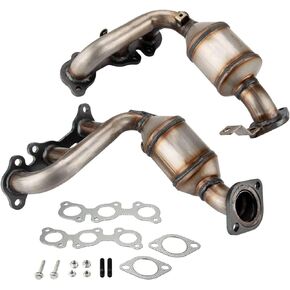 KAC Left Right Catalytic Converter Industrial Grade Stainless Steel w/Exhaust Manifold & Gasket Kit Replacement for 2004-2006 Sienna 3.3L FWD OEM.No # 16392,16393,750056,750053,58144,57128 2Pcs ​(EPA