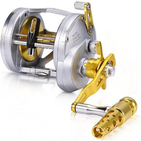 One Bass Fishing Reels Level Wind Trolling Reel Conventional Jigging Reel for Saltwater Big Game Fishing