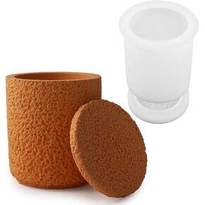 فريدة من نوعها قالب سفن شمعة مع غطاء قالب الاسمنت ملموسة قوالب السيليكون لصب راتنجات الايبوكسي صندوق الملمس الخام جرة حاوية تخزين قالب مجوهرات حامل القلم وعاء النبات قالب الفن الحرفية ديكور in Kuwait