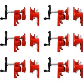 Pipe Clamps for Woodworking with Unique Foot Pipe Clamps 3/4 inch Ideal for Carpentry, Home Improvement, and DIY Projects Wood Gluing Clamps Quick Release Heavy Duty Pipe Clamp (6, 3/4")