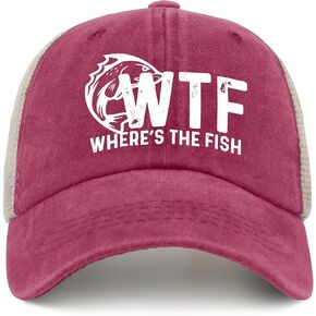 WTF Where's The Fish Hat Trucker Hat Men Trendy Mesh Cap for Summer