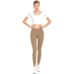 Leggings - Women's Fleece Lined Solid Color Full Length Winter Leggings Free Size