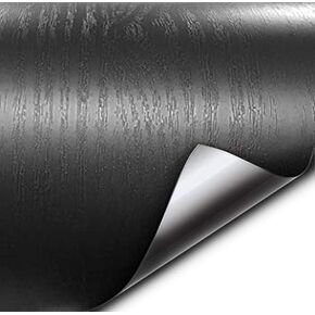 VVIVID Natural Black Wood Grain Adhesive Film with Air-Release Membrane (12 Inch(L) x 49 Inch(W))