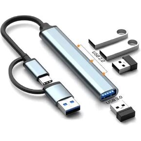 موزع USB 3.0 عالي السرعة 4 في 1 - من النوع C إلى USB 3.01 + USB 2.03 - صغير الحجم وخفيف الوزن - نقل بيانات بسرعة 5 جيجابت في الثانية - متوافق مع نظام التشغيل Mac OS/Windows - مثالي لأجهزة الكمبيوتر المحمولة وأجهزة الكمبيوتر الشخصية وXbox وPS4 in Kuwait