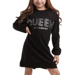 Steve Madden Girls' Dress - Casual Fleece Sweatshirt Dress - Oversized Pullover Sweater Dress for Girls (4-16)