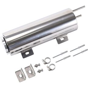Radiator Coolant Over Flow Puke Tank Can 2 X 10 Inch Polished Stainless Steel 14 OZ 2'' X 10''