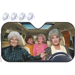 Golden Sisters Driving Car Windshield Sun Shade - Blocks Uv Rays Sun Visor Protector Sunshade to Keep Your Vehicle Cool | Car Accessories for Sun Glare, Heat | Fits Most Windshields Gifts