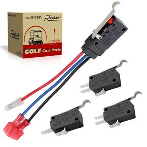 Roykaw Golf Cart Micro Switch Kit for Club Car DS/Precedent 1999+, Forward Reverse Micro Switch with Wires, 2/3 Pong Micro Switch, Reverse Warning Limit Switch, 4PCS, OEM# 101979101, 1014807, 1014808