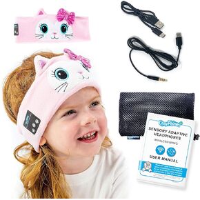 Sensory Headphones for Kids - Autism Sensory Toys, Wireless & Wired Toddler Earphones with Volume Protection, Ideal for Kids with Sensory Issues, Toddlers 3-4, Kids 5-7 - Fox