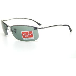 New Ray Ban Top Bar RB3183 004/71 Gunmetal/ Green 63mm Sunglasses