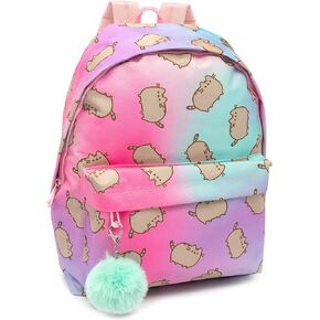 Pusheen Backpack Cat Pom Pom Keyring Pink Rucksack 16"