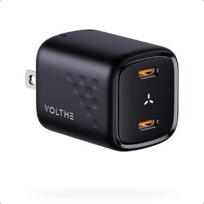 VOLTME USB C Charger, 30W Fast Charger Block, 2 Port Compact Charger with Foldable Plug for MacBook Air, iPhone 14 Pro/14 Pro Max/13/12, Pixel, Galaxy, iPad/iPad Mini, and More in Kuwait