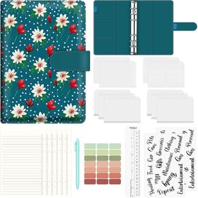 BVYA A5 Budget Binder, Premium PU Leather Loose Leaf Notebook Binder Cover, Financial Management Notebook Binder