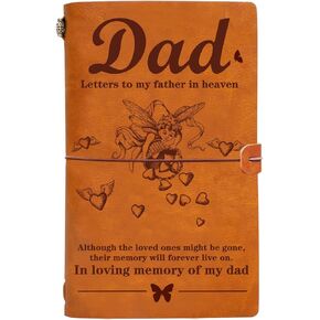 Dad Memorial Leather Journal Notebook,Loss of Father Sympathy Gift,Bereavement Gifts for Loss of Father, In Loving Memory Gifts, Loss of Father Gift, Memorial Remembrance Condolence Gifts Loss of Dad