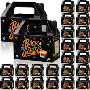 TaoBary 24 Pack Back to School Box Party Favor Paper Boxes Back to School Gift for Students Foldable First Day of School Classroom Decorations Box for Party Decoration, Back to School Gifts
