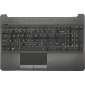 Replacement Upper Case Palmrest for HP 15T-DW 15-DW 15S-DU Series Laptop Non-Backlit Keyboard Assembly Touchpad Top Cover L52021-001 AP2H8000500 Gray