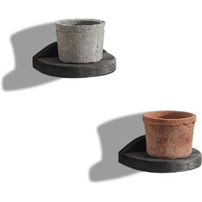Freezing point Small Floating Shelves for Wall Set of 2 Semicircle Wood 4Inch Mini Wall Shelf Decor Plant Display Collectibles Mounted Kitchen Bathroom Bedroom Corner Decorative Storage Tiny Stand