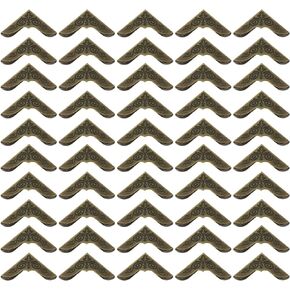 PATIKIL 30mm Metal Book Corners, 50pcs Photo Corners Book Corners Protector Retro Metal Decorative for Crafting Scrapbook Photo Album Book Binding, Bronze