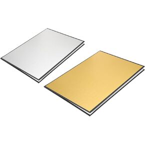 YOKIVE 2Pcs Photography Cardboard Reflector, Folding Light Board Diffuser Background | for Product Studio Photo Shooting (Sliver/Gold/White/Black, 11"x8")