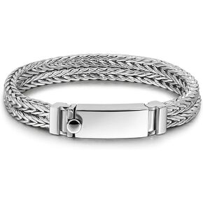 H&Beautimer الرجال 925 الفضة الاسترليني سوار الصلبة 10MM سلسلة شوبان سوار الهيب هوب حزب مجوهرات في سن المراهقة الأولاد سلسلة الفضة الاسترليني 7-7.5-8-8.5-9-9.5-10'' هدية عيد ميلاد