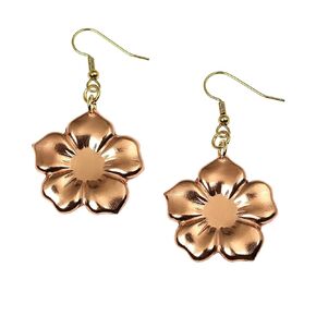 Forget Me Not Flower Copper Drop Earrings