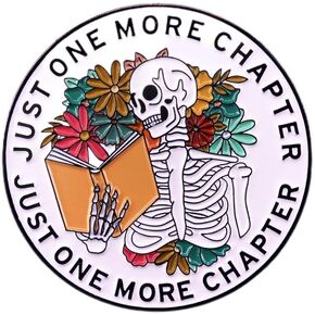 Reading Enthusiasts Skull Enamel Pin Book Lover Brooch Fun Badge Accessories