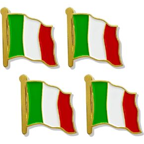 Italy Flag Pin - Italy Flags Pins Lapel Italian Flag Enamel Lapel Pin Men Women Suit & Waving Patriotic Metal Badge Souvenir Hat Backpacks Decoration(4 Pack)